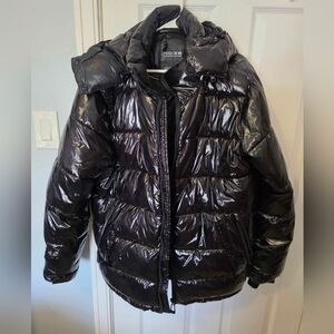 NOIZE Men's Glossy Black Puffer, Size Large